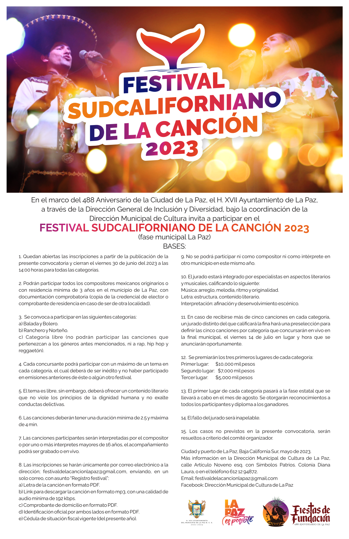 Continúa abierta la convocatoria del Festival Sudcaliforniano de la Canción