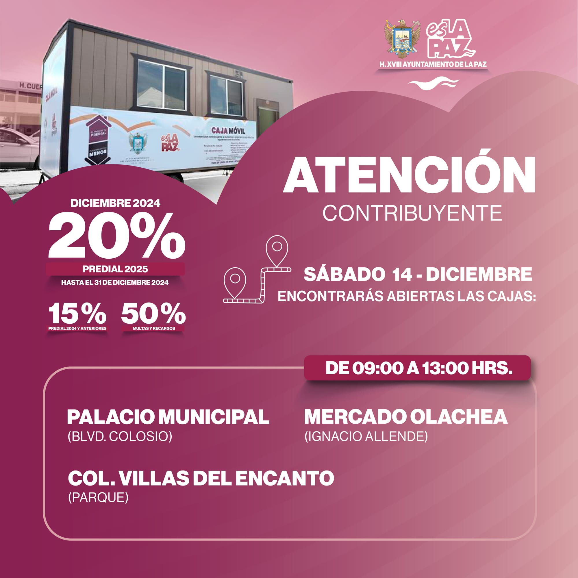 Paga este diciembre tu predial en caja móvil