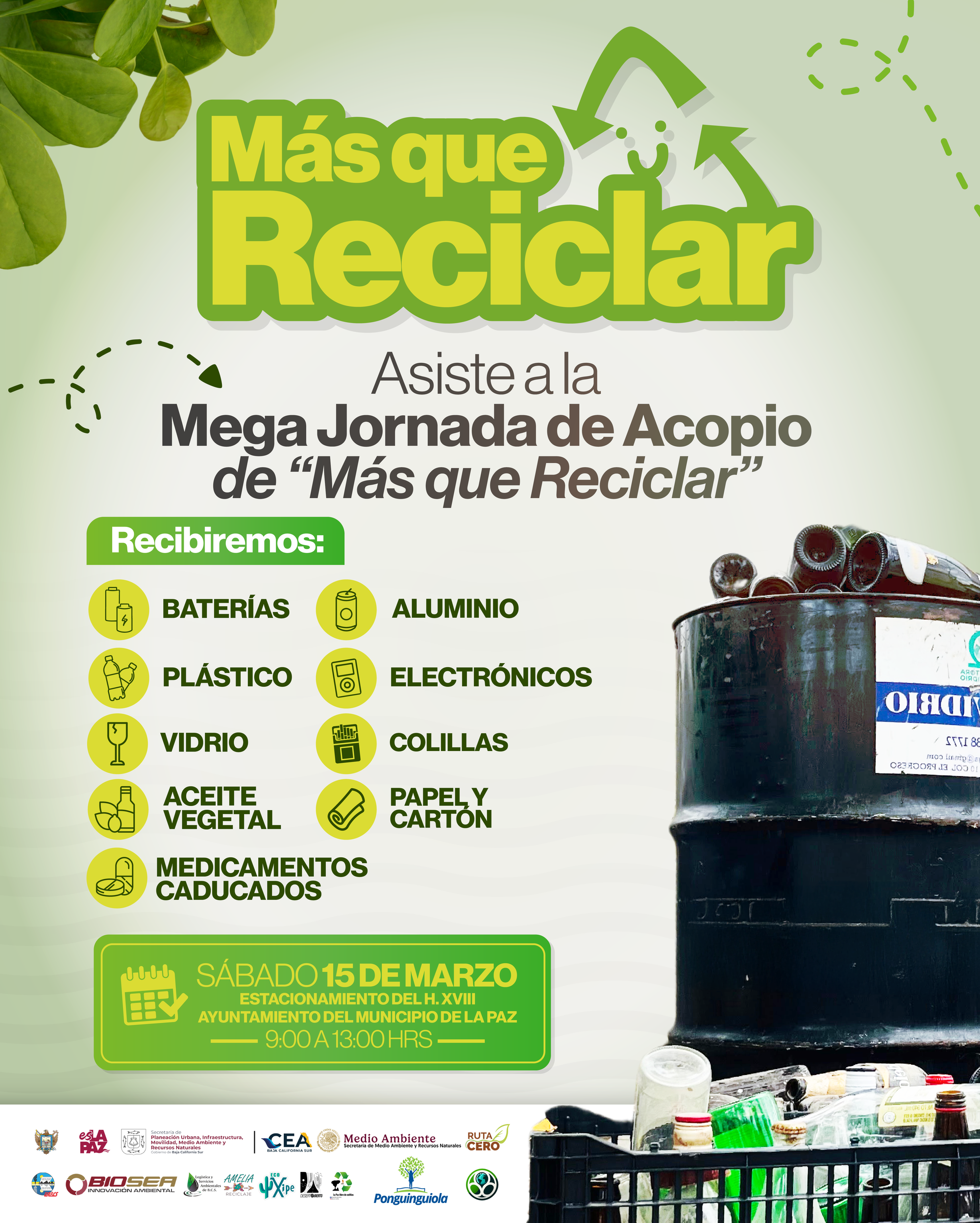Convocan a Mega Jornada de Acopio en la explanada del Ayuntamiento de La Paz
