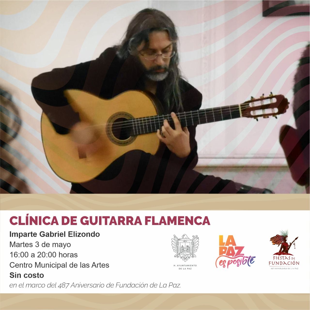 Ofrecerán Clínica de Guitarra Flamenca
en las Fiestas de Fundación de La Paz