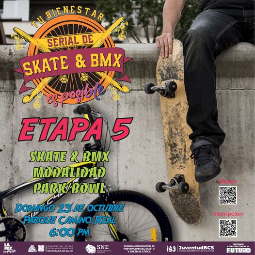Invita Ayuntamiento de La Paz a la 5ta. Etapa del Torneo de Skate y BMX