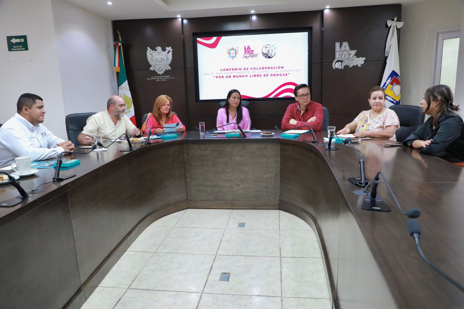 Firma Ayuntamiento de La Paz convenio con Fundación “Por un Mundo Libre de Drogas”