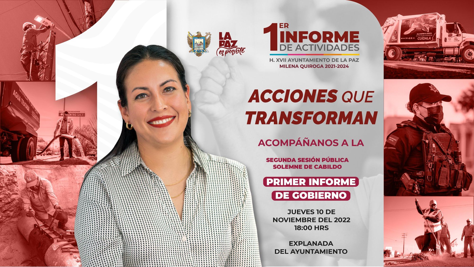 Presentará Milena Quiroga primer informe del Gobierno Municipal