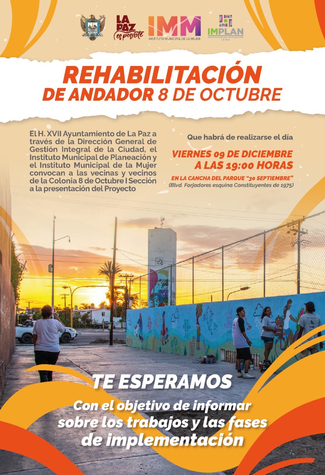 Invita Ayuntamiento a la presentación del Proyecto de Rehabilitación del Andador 8 de Octubre