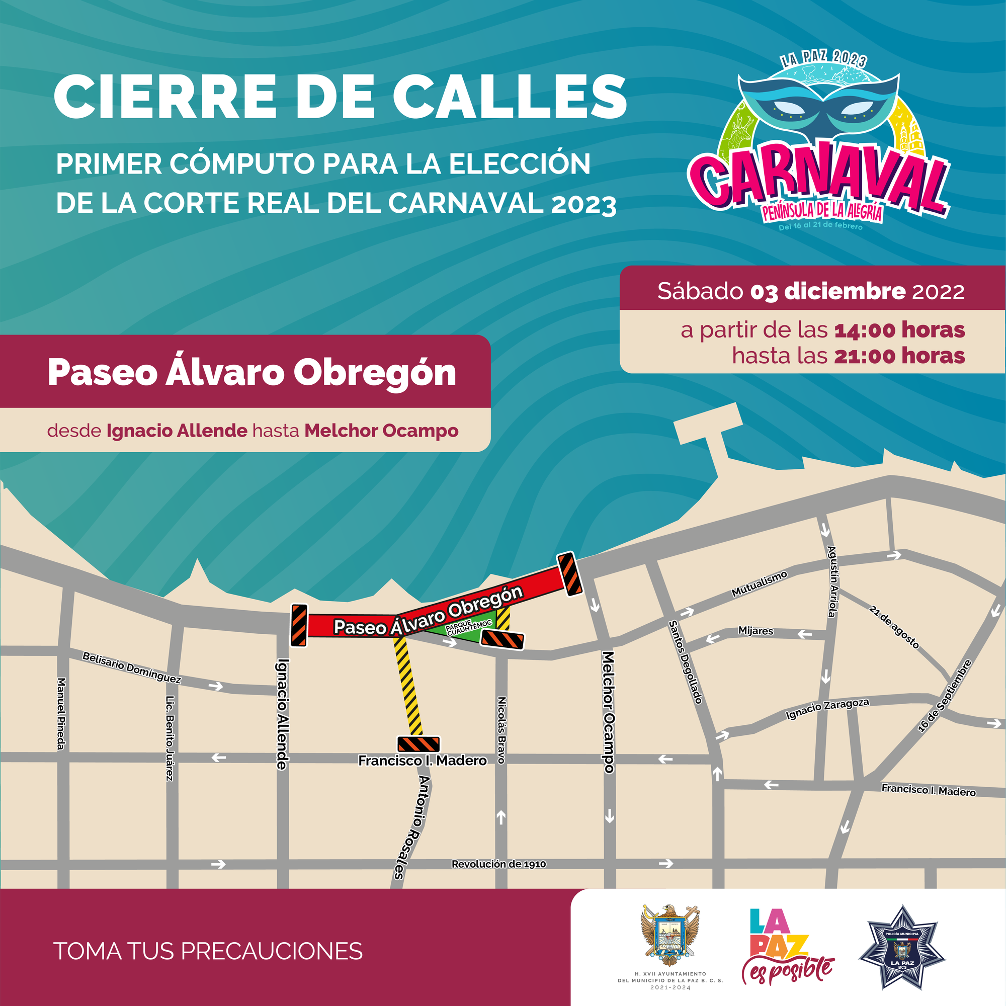 Habrá cortes a la circulación en el Malecón para este fin de semana por evento deportivo y cómputo para el Carnaval 2023