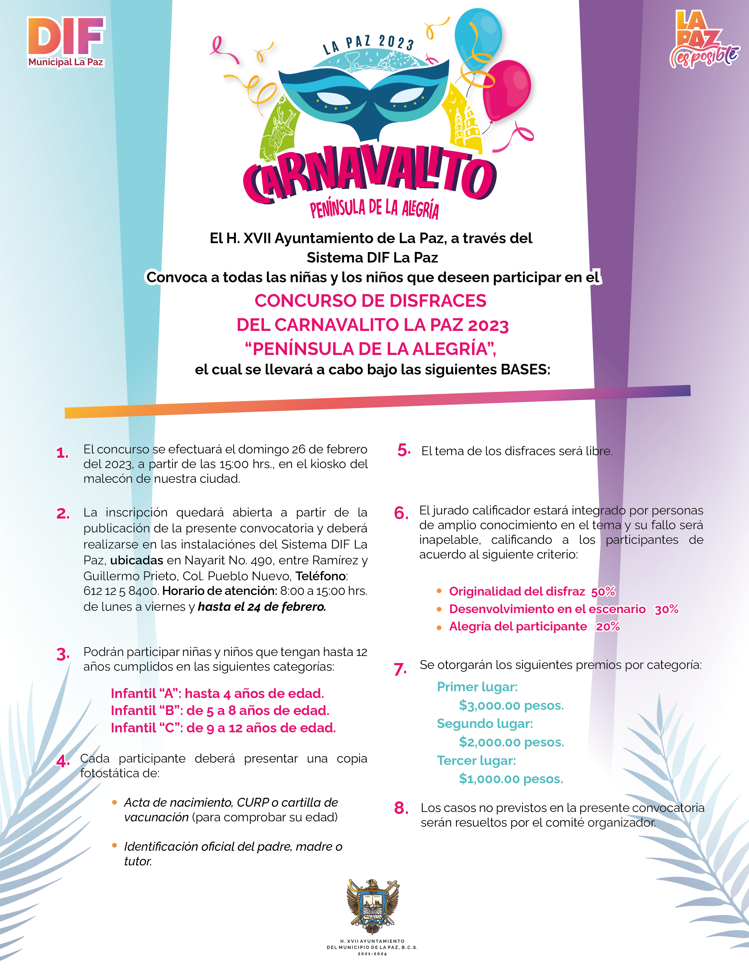 Invita DIF La Paz a participar en el Concurso de Disfraces