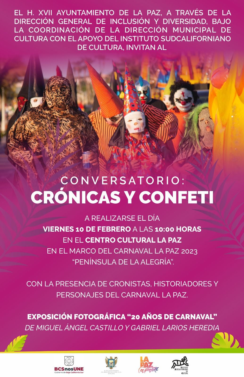Llevarán a cabo conversatorio sobre el Carnaval de La Paz