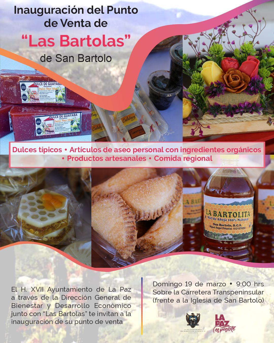 Invitan a la inauguración del Punto de Venta de Las Bartolas