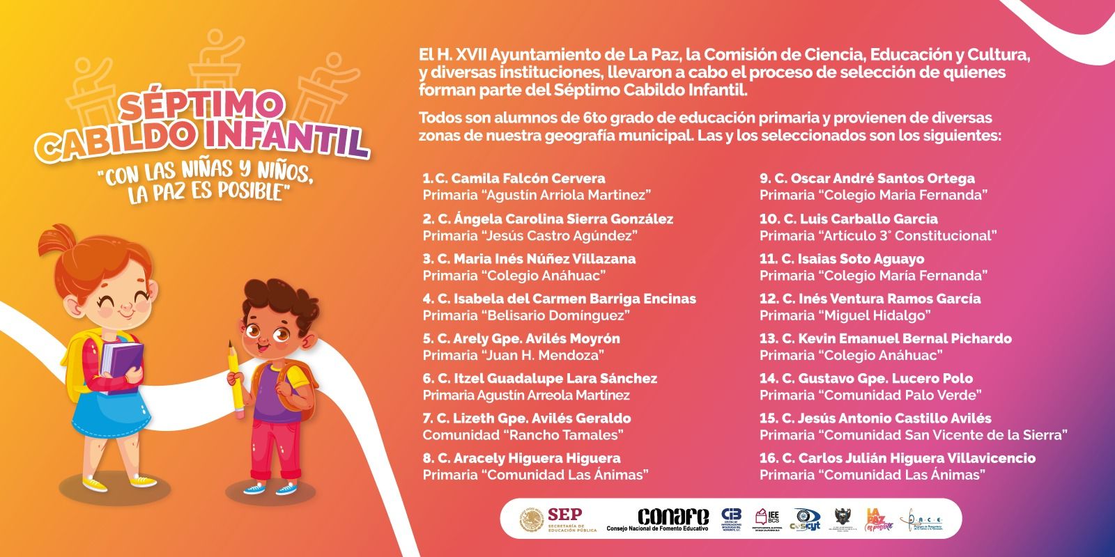 Eligen a integrantes del Séptimo Cabildo Infantil en La Paz
