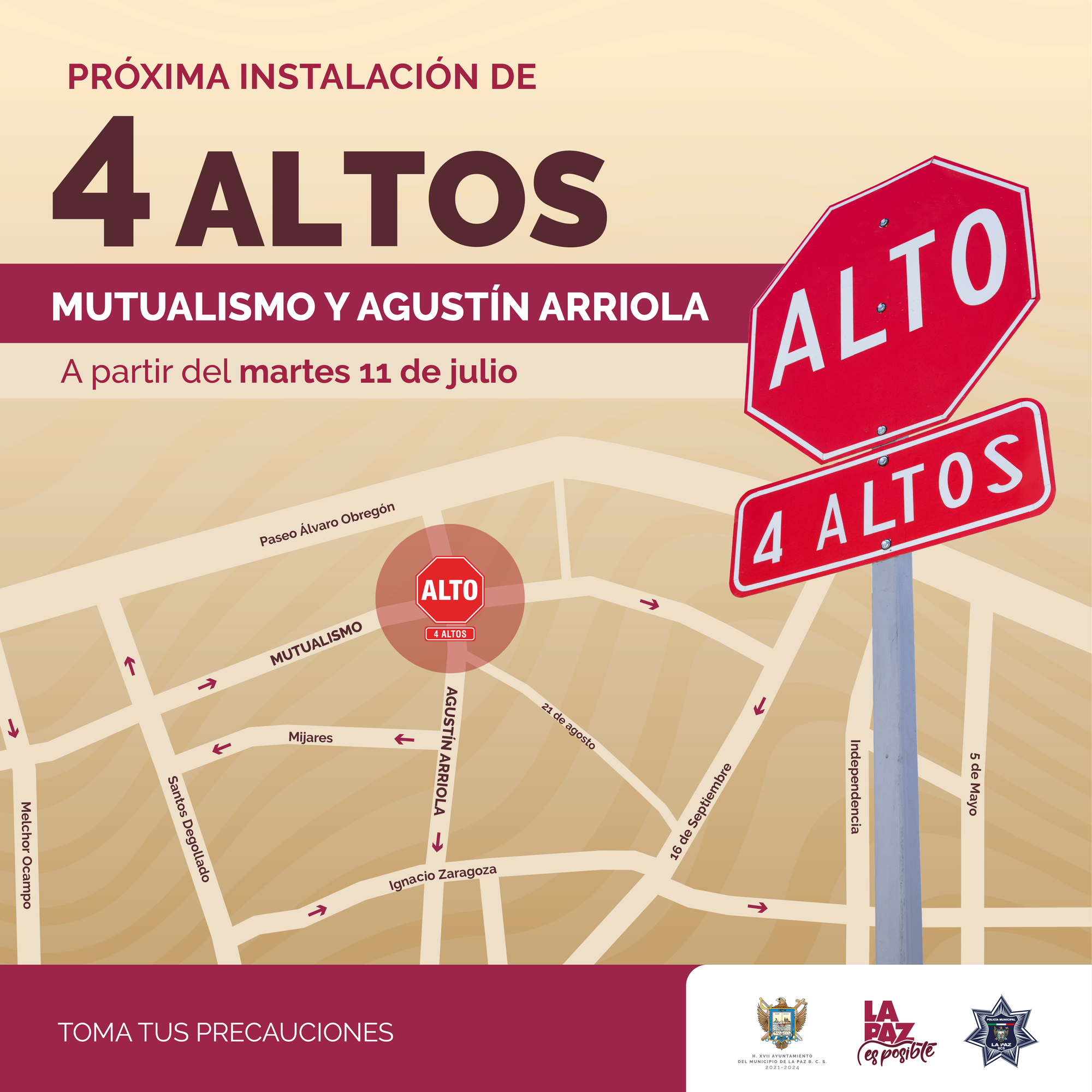 Instalarán crucero de 4 Altos en calles Mutualismo y Agustín Arriola