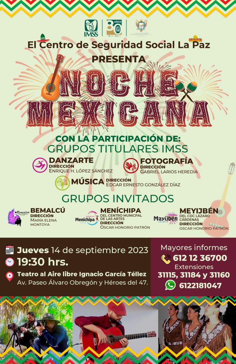 Invitan al Festival Cultural “Noche Mexicana” en La Paz