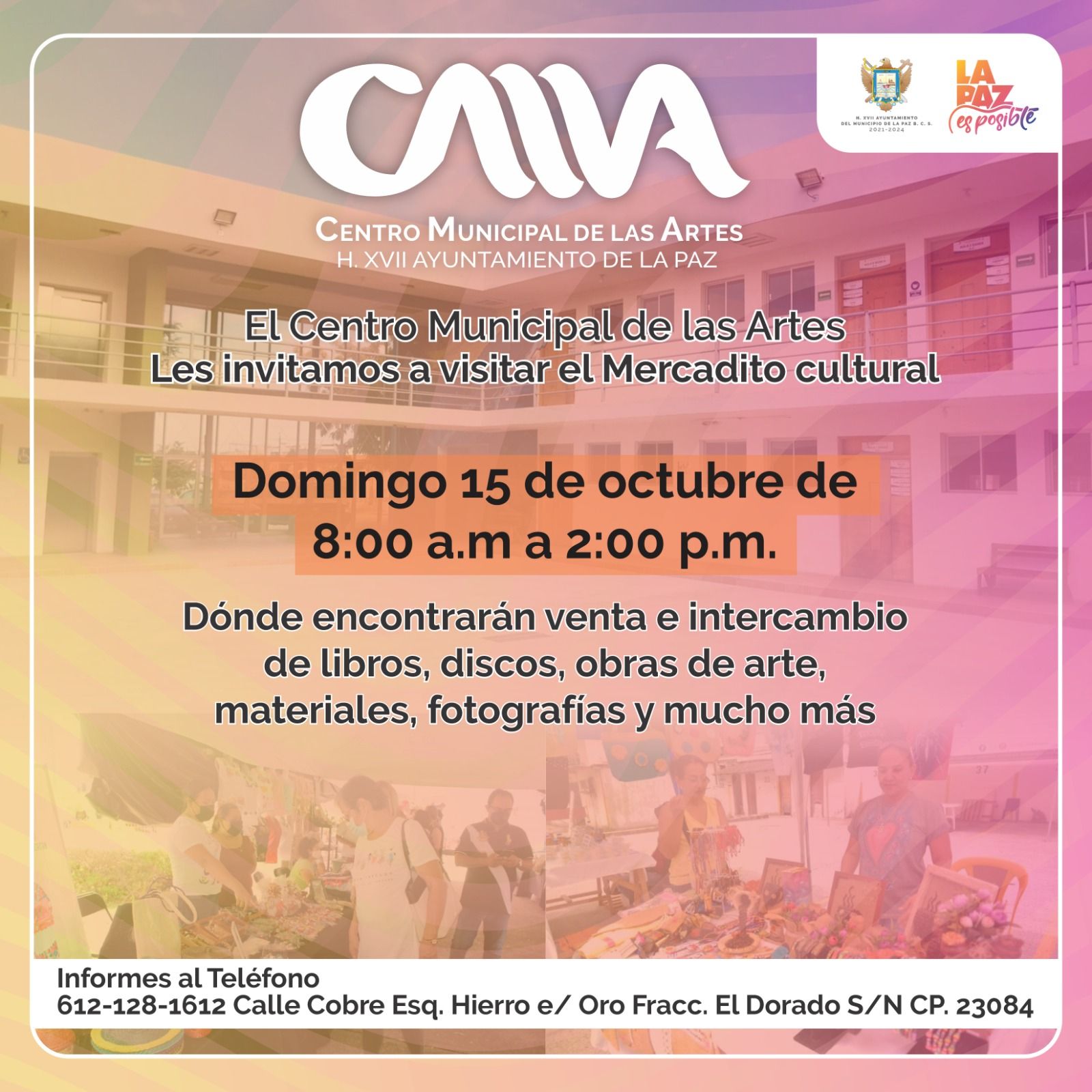 Invitan al Mercadito Cultural del Centro Municipal de las Artes