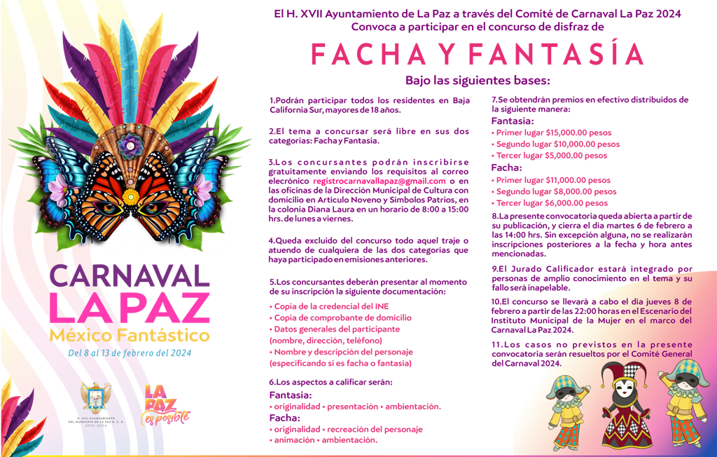 Abierta la convocatoria del Concurso de Facha y Fantasía del Carnaval La Paz 2024