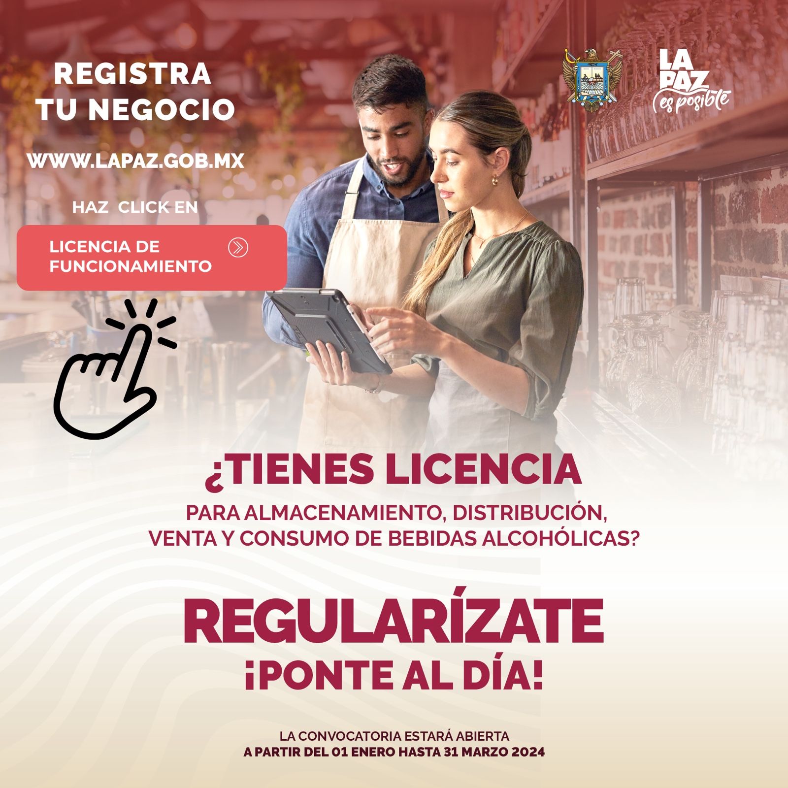 Invita Ayuntamiento de La Paz a regularizar licencias de funcionamiento y venta de alcohol
