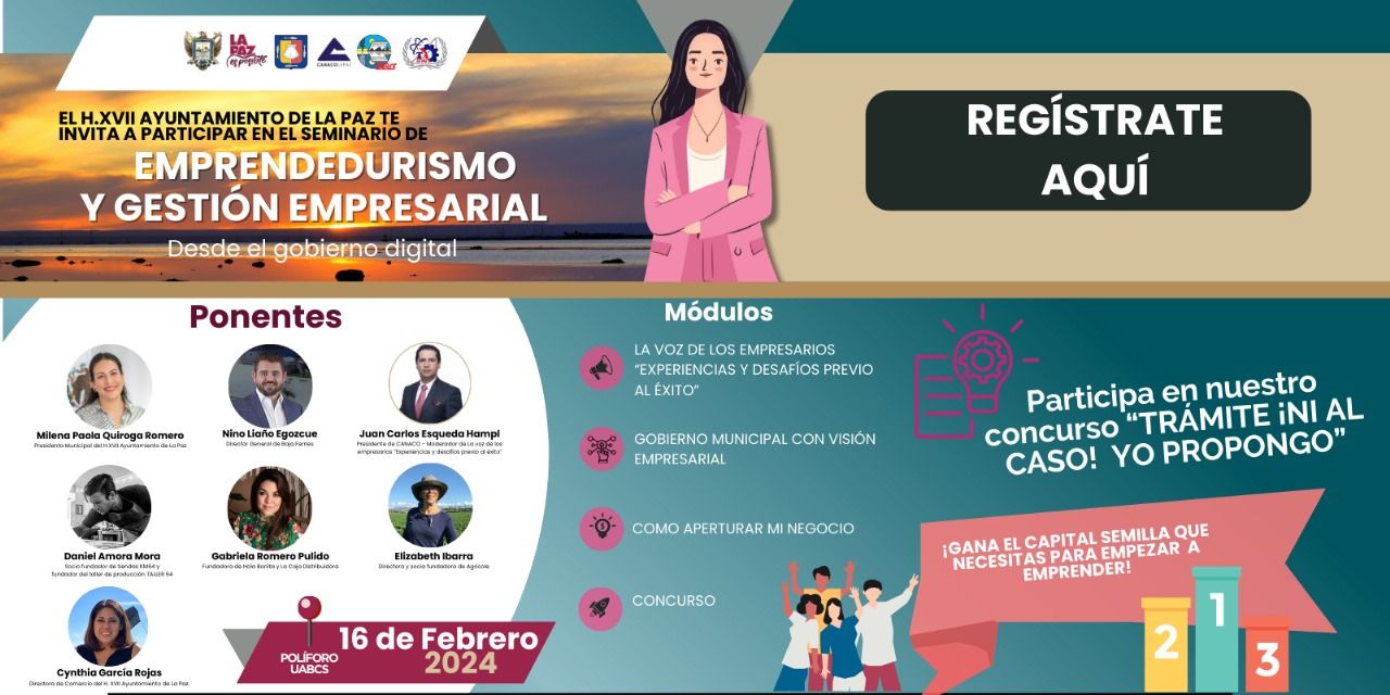 Invita Ayuntamiento al Seminario “Emprendedurismo y Gestión Empresarial desde el Gobierno Digital”