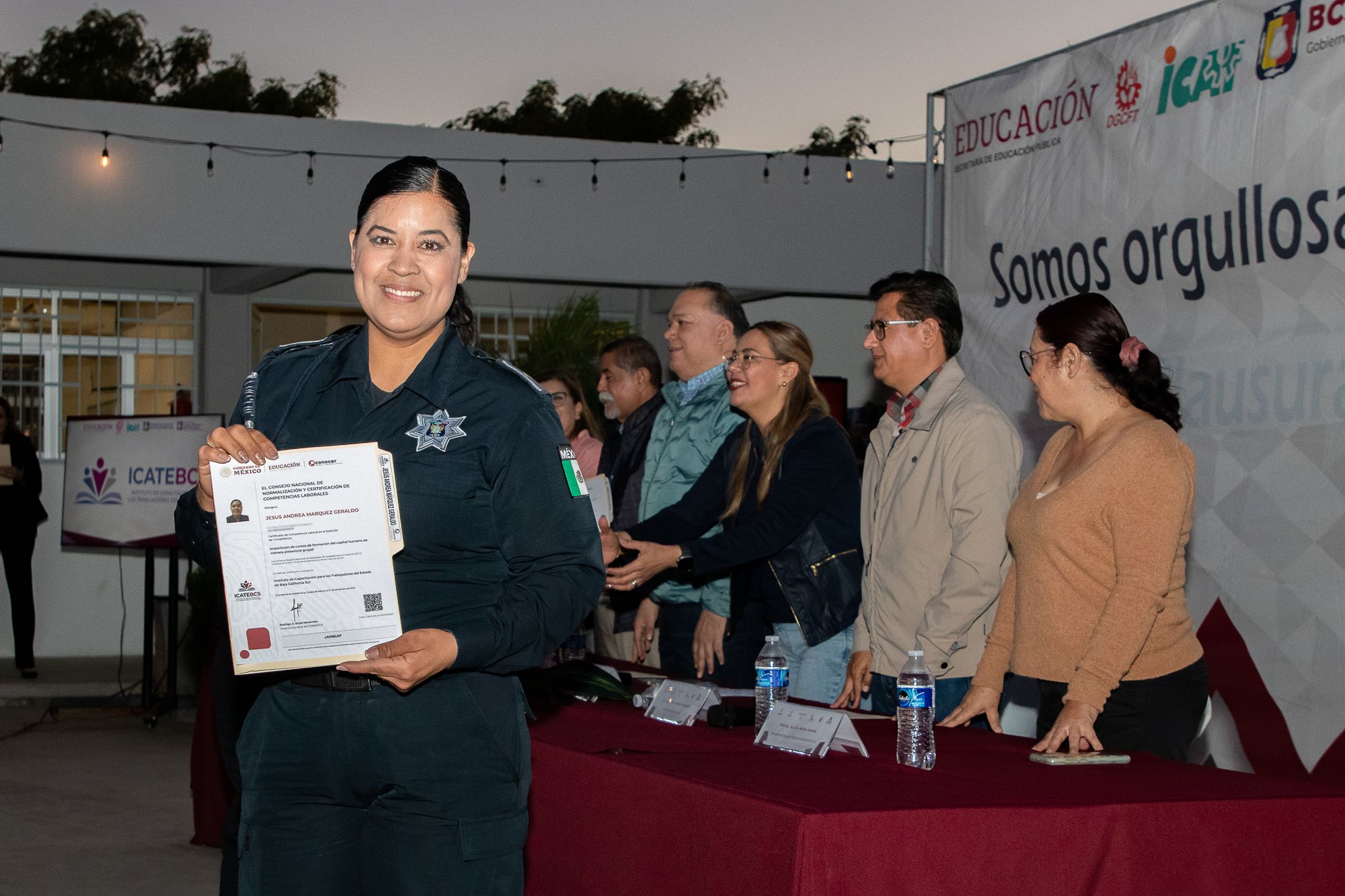 Recibe una elemento de la Policía Municipal de La Paz certificación 
en Competencia Laboral e Impartición de Cursos