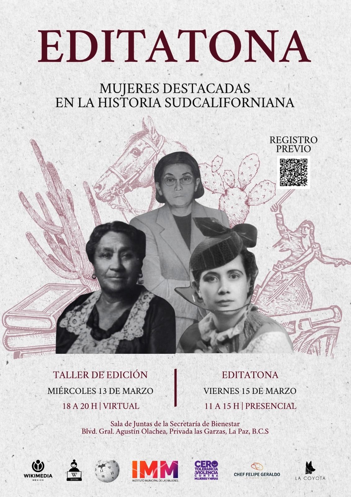Invita Instituto Municipal de las Mujeres a la Editona en La Paz