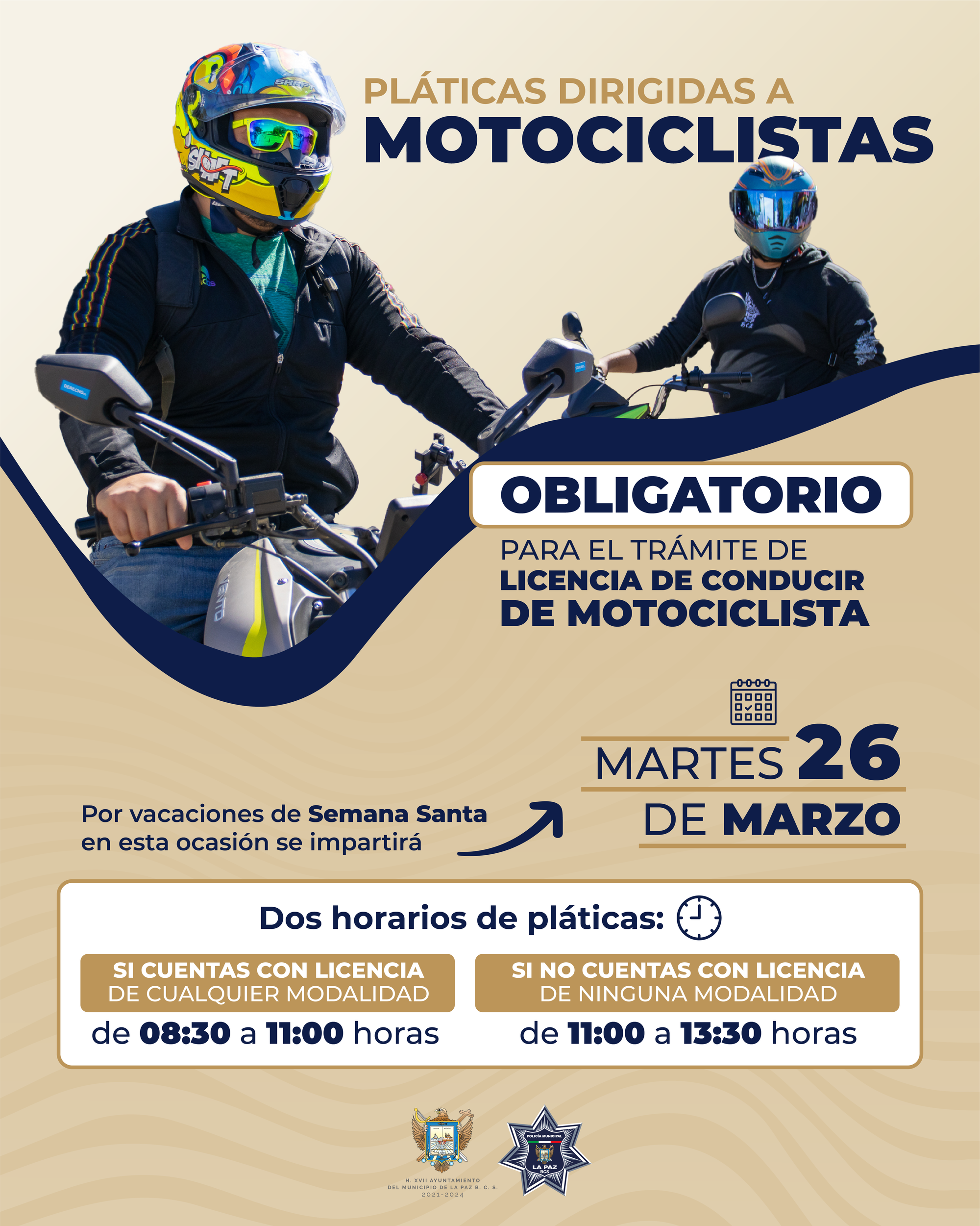 Si vas a adquirir una moto o ya cuentas con una, la Policía Municipal imparte cursos para la obtención de la licencia en la modalidad de motociclista.