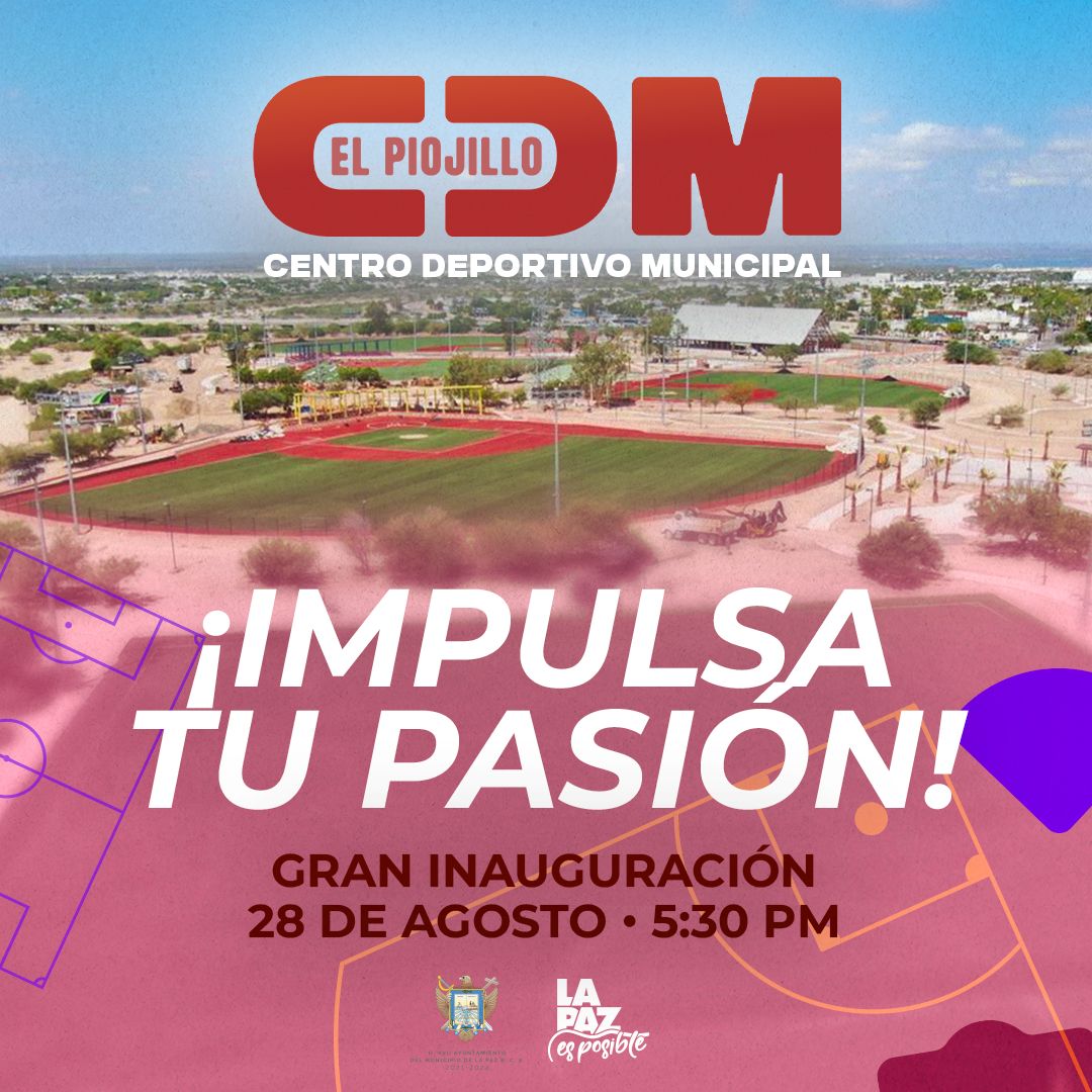 Invita Gobierno Municipal a la inauguración del Centro Deportivo Municipal “El Piojillo”