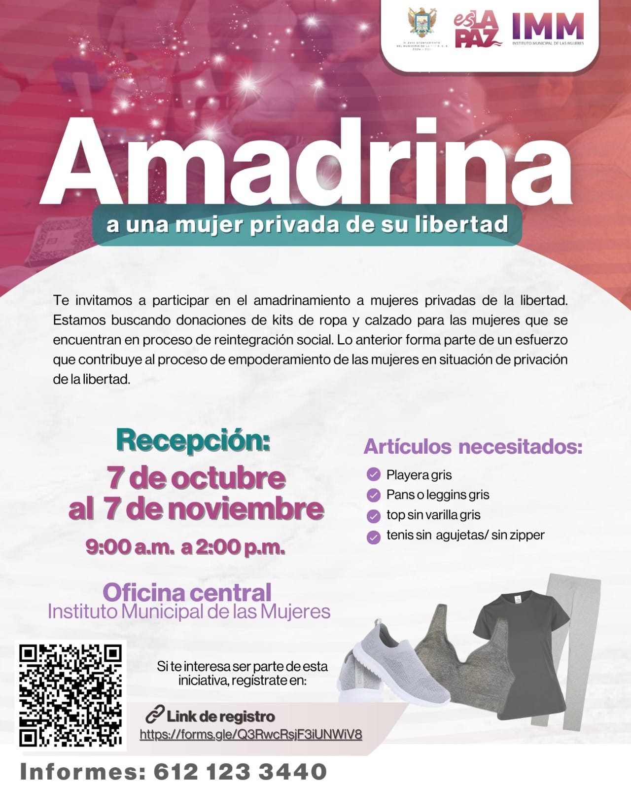 Instituto Municipal de las Mujeres abre convocatoria “Amadrina a una mujer privada de su libertad”