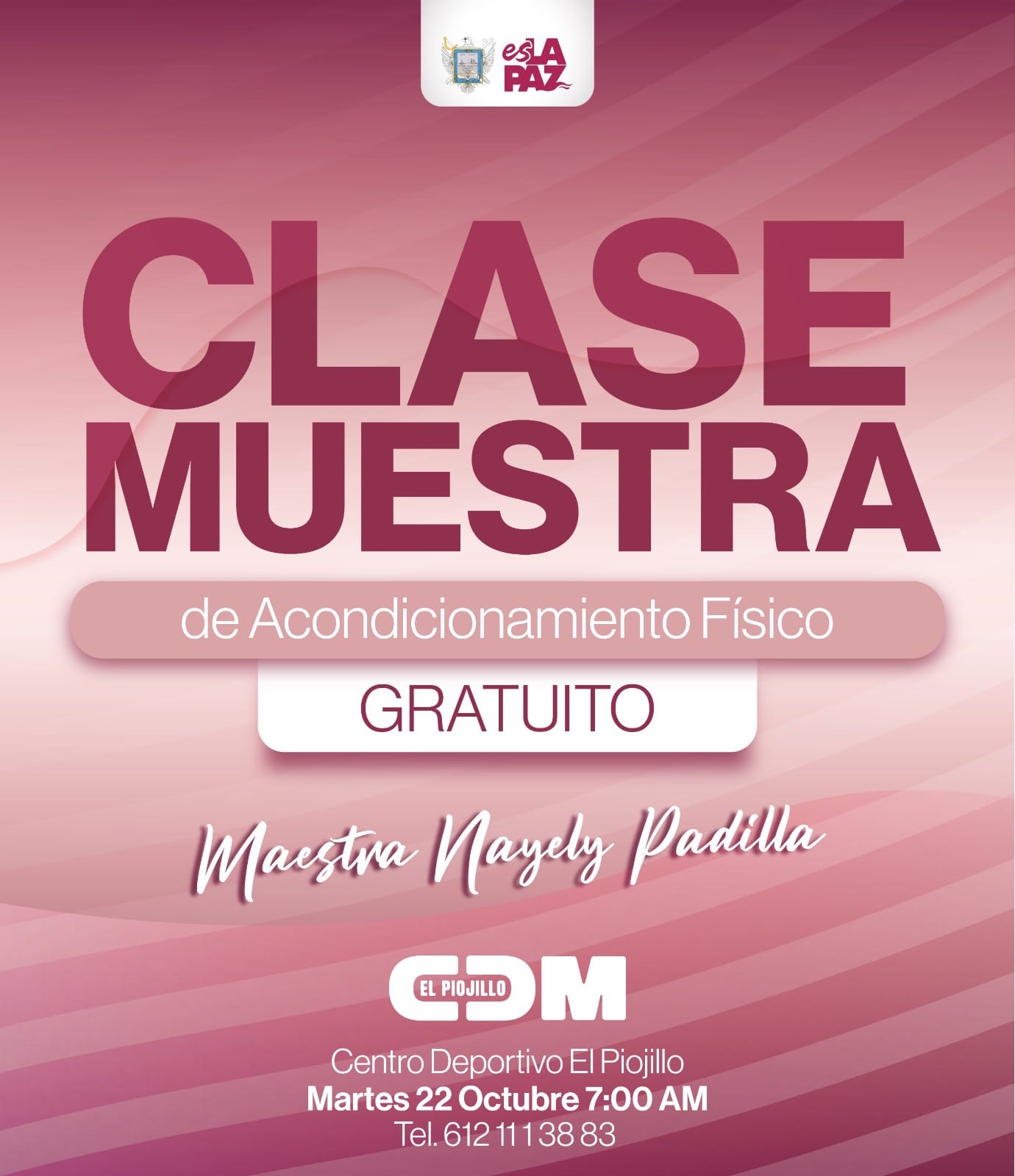 Invitan a clase muestra de activación física en el CDM "El Piojillo"