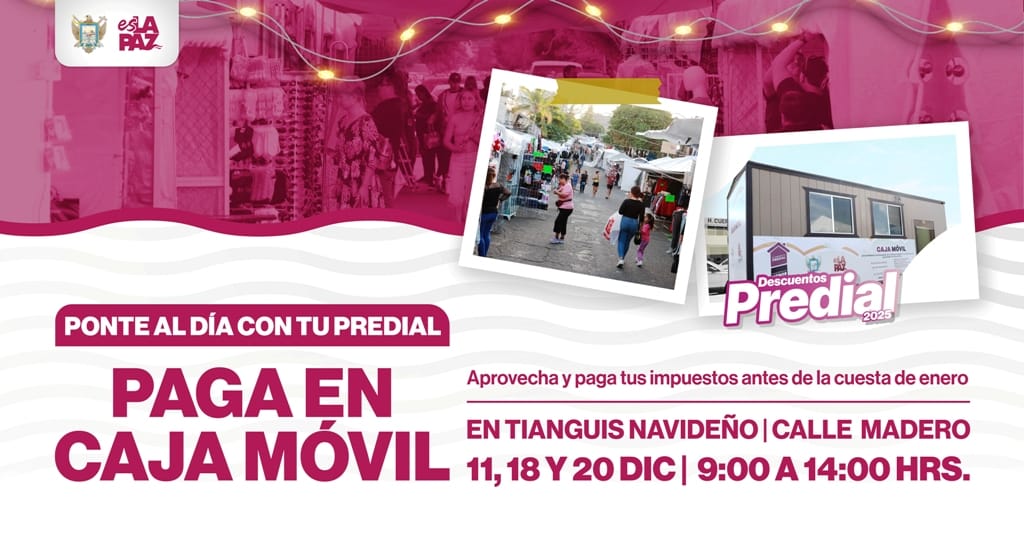 “Tianguis Navideño” contará con caja móvil para el pago del predial