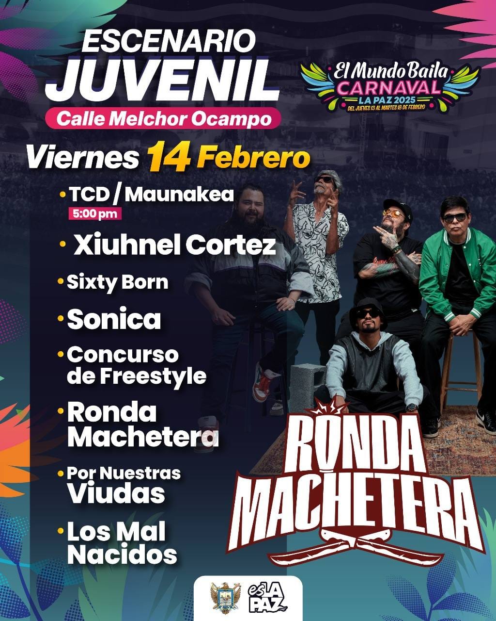 Rock, reggae y cumbia con hip hop en el escenario juvenil del Carnaval La Paz 2025