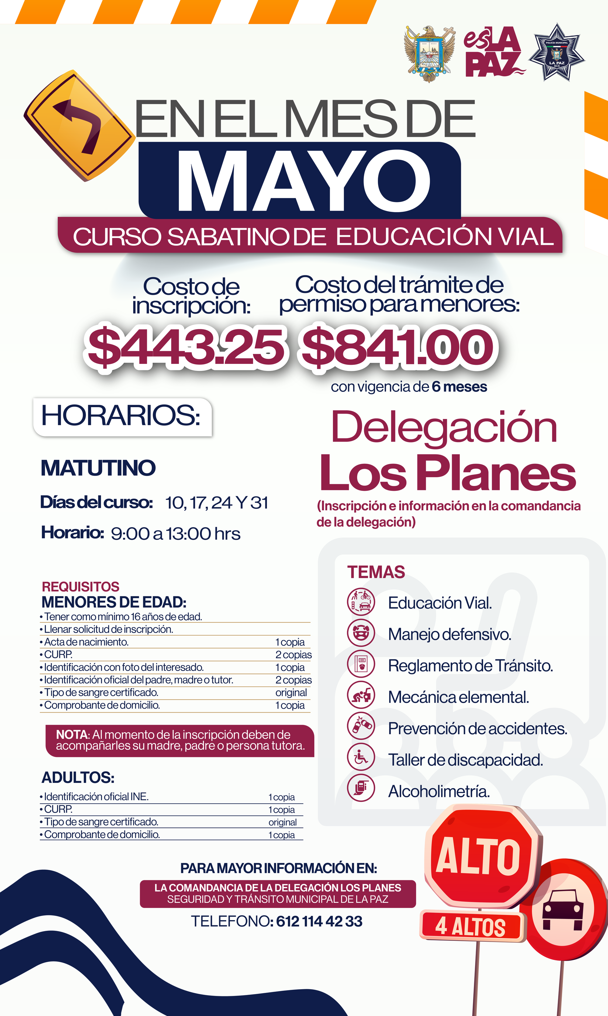 Próximo a iniciar el Curso Sabatino de Educación Vial en la comunidad de Los Planes