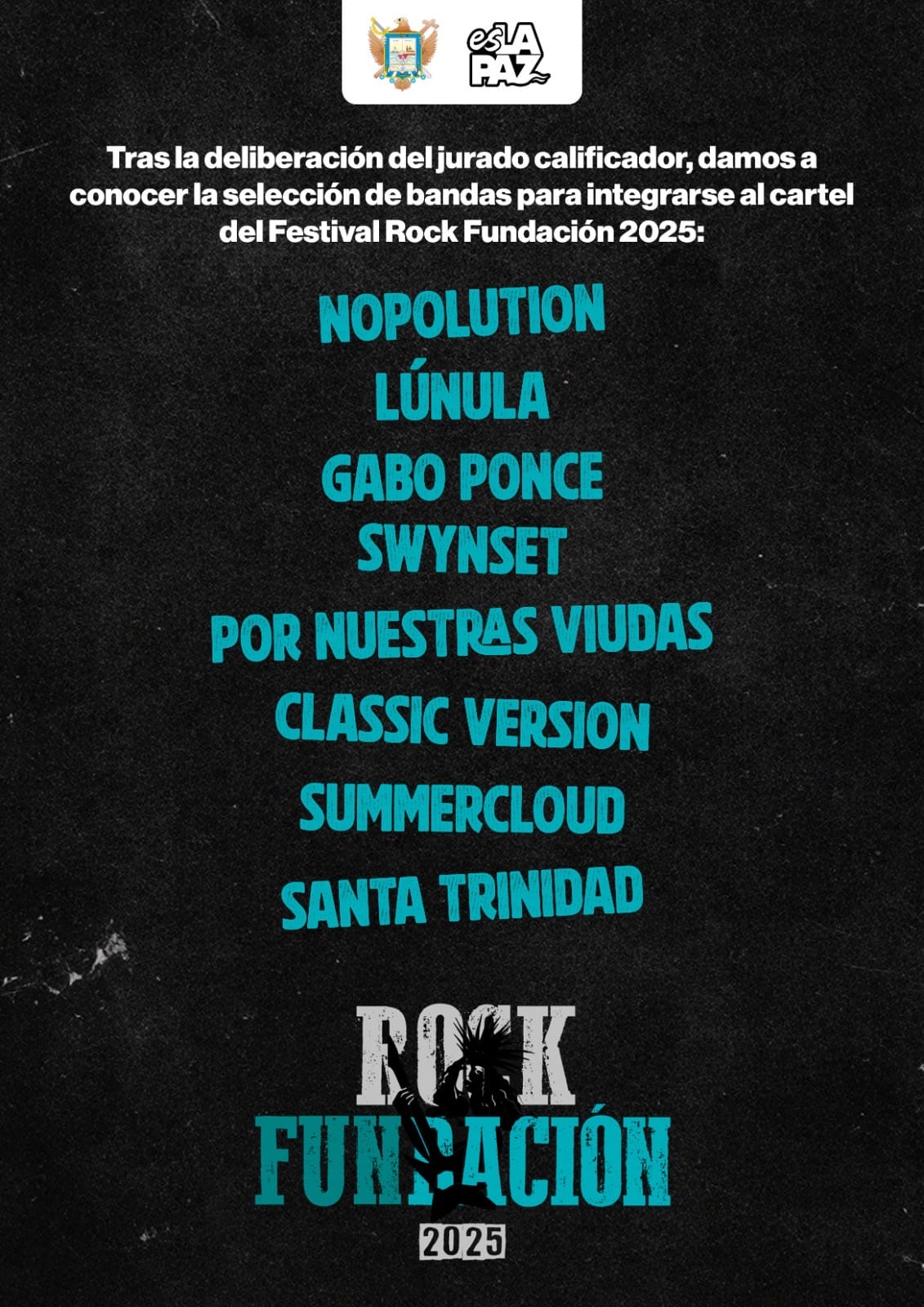 Dan a conocer los resultados de la selección de bandas para el Festival Rock Fundación 2025