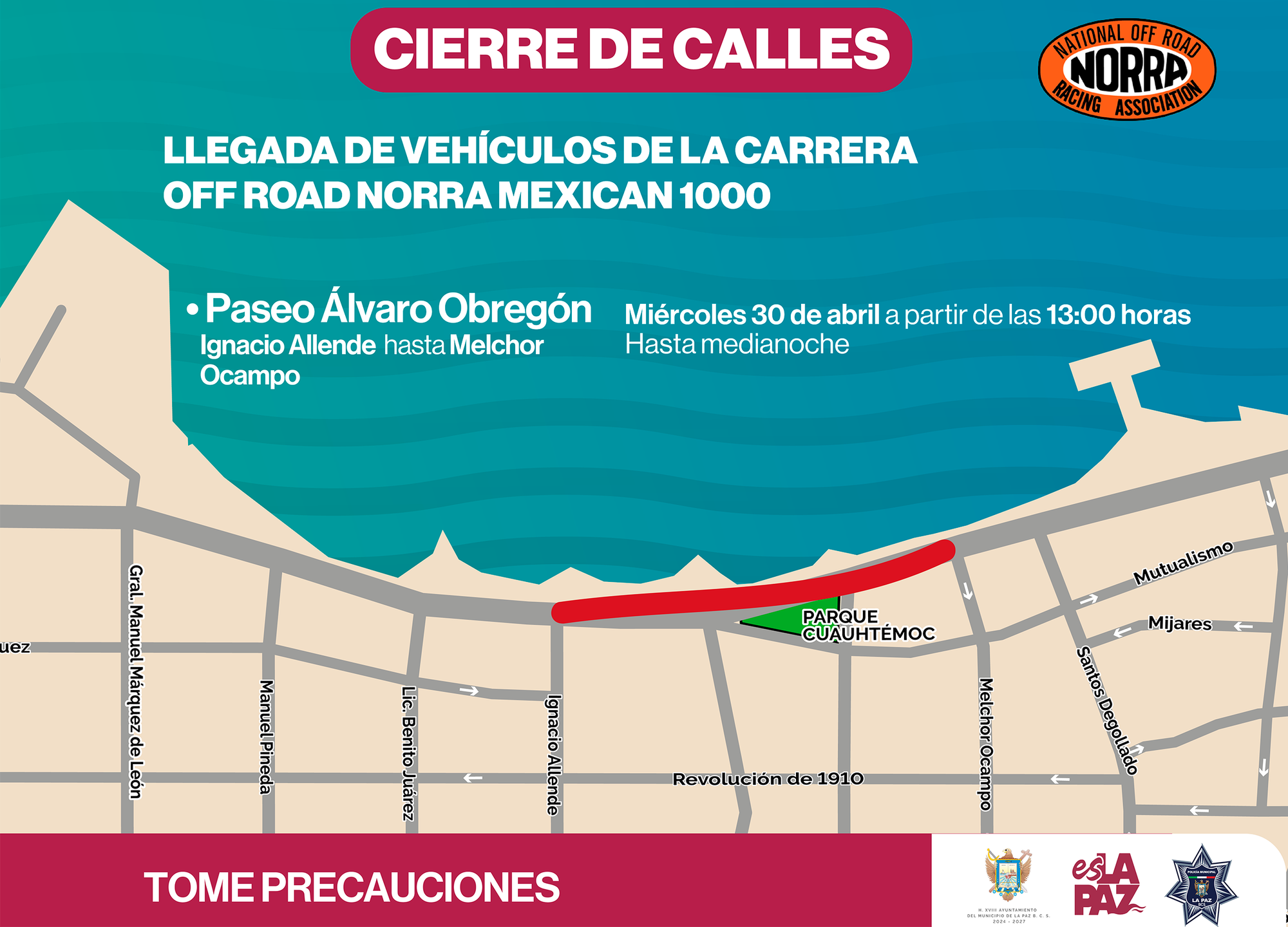 Anuncian cierre parcial en la circulación por carrera NORRA Mexican 1000
