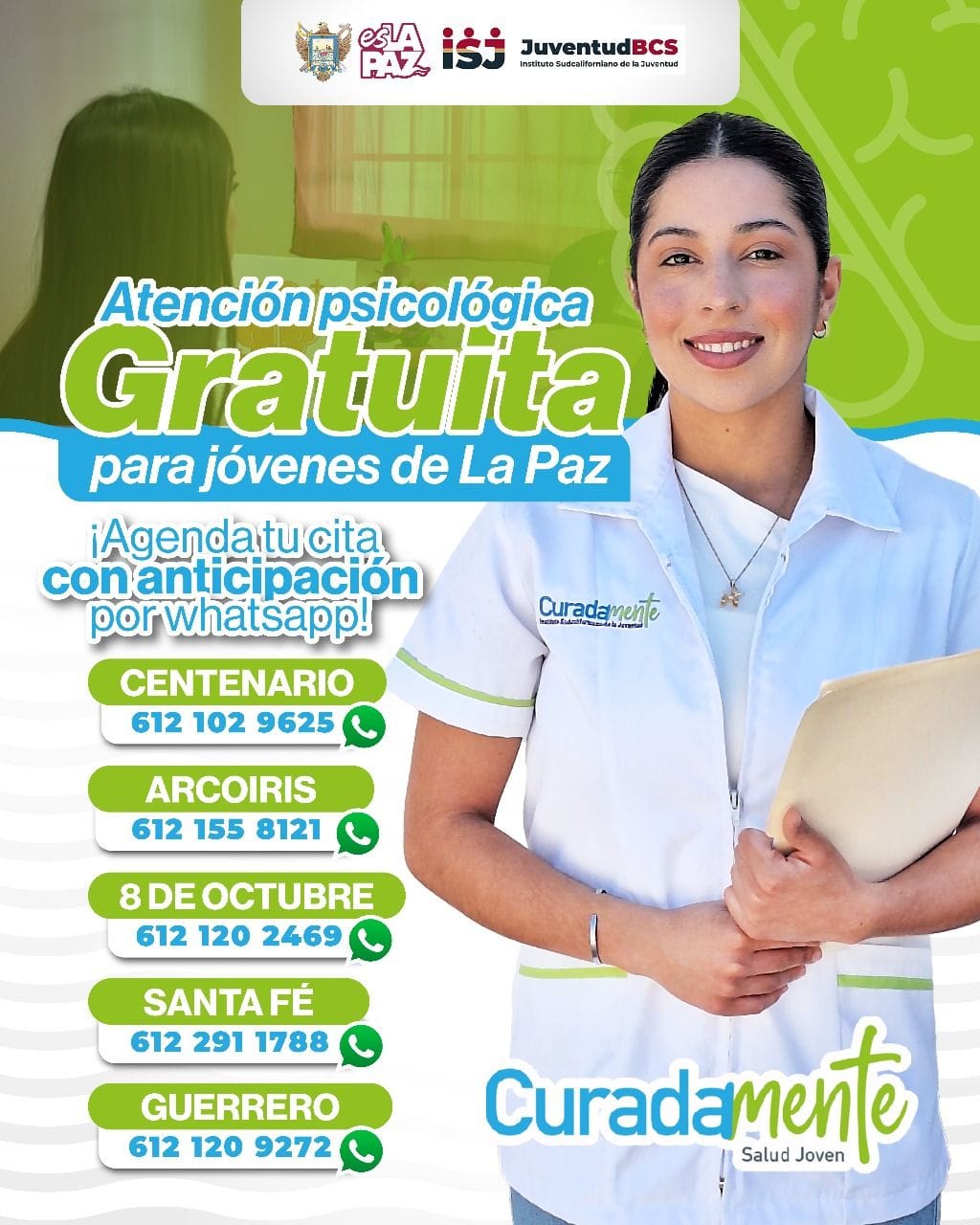 Jóvenes de La Paz continúan recibiendo atenciones psicológicas gratuitas