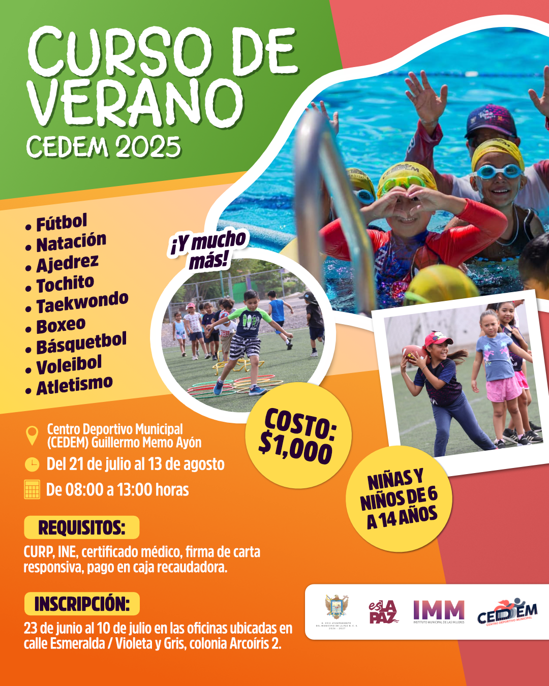 Invitan a niñas y niños a los cursos de verano con actividades deportivas