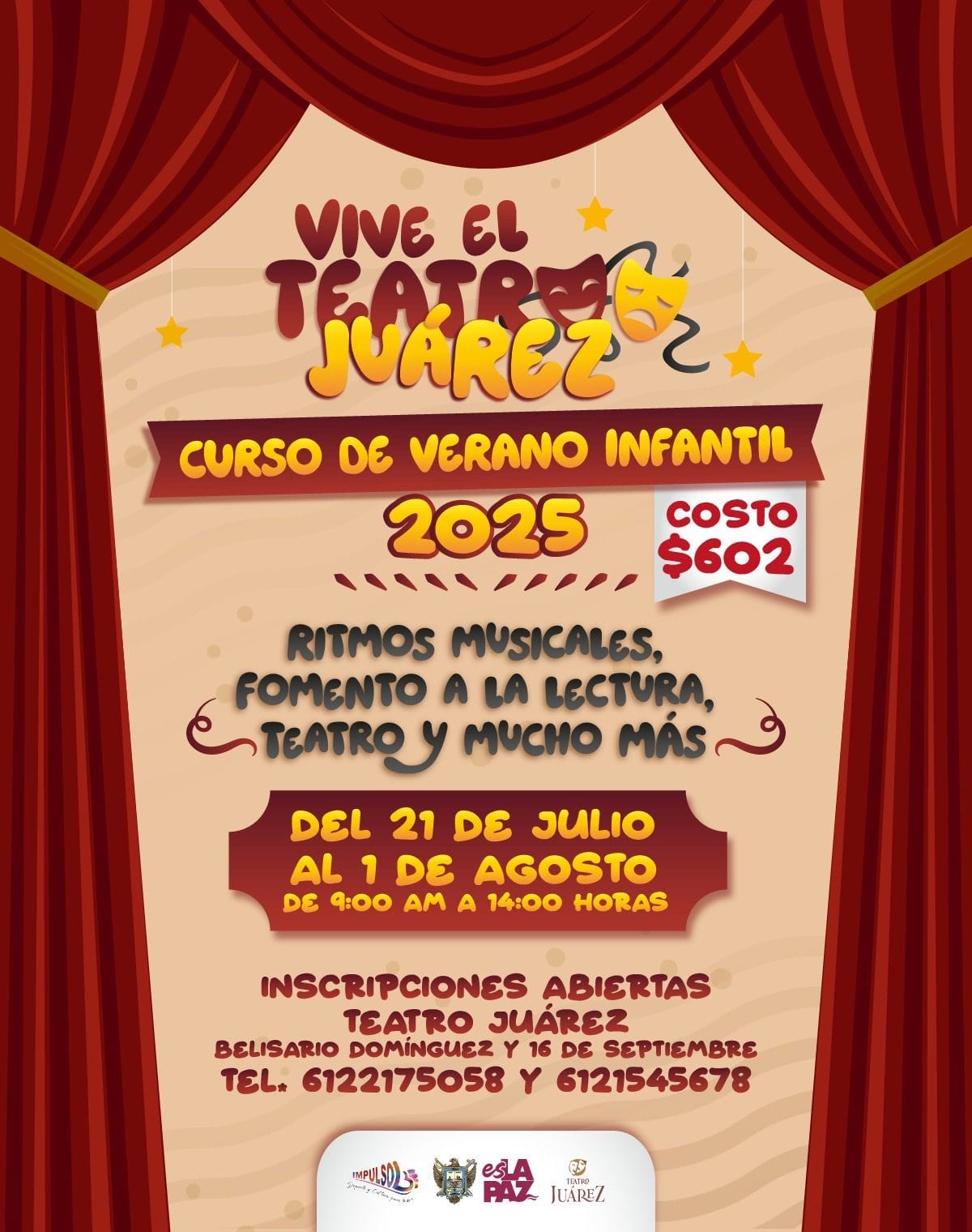 Anuncian cursos de verano para niñas, niños y jóvenes en el Teatro Juárez