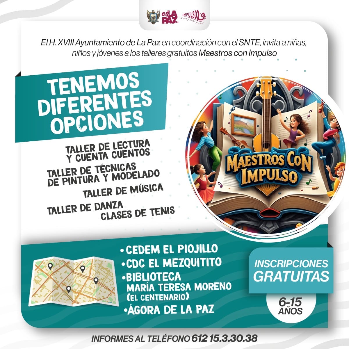 Invitan a participar en los talleres del programa Maestros con Impulso
