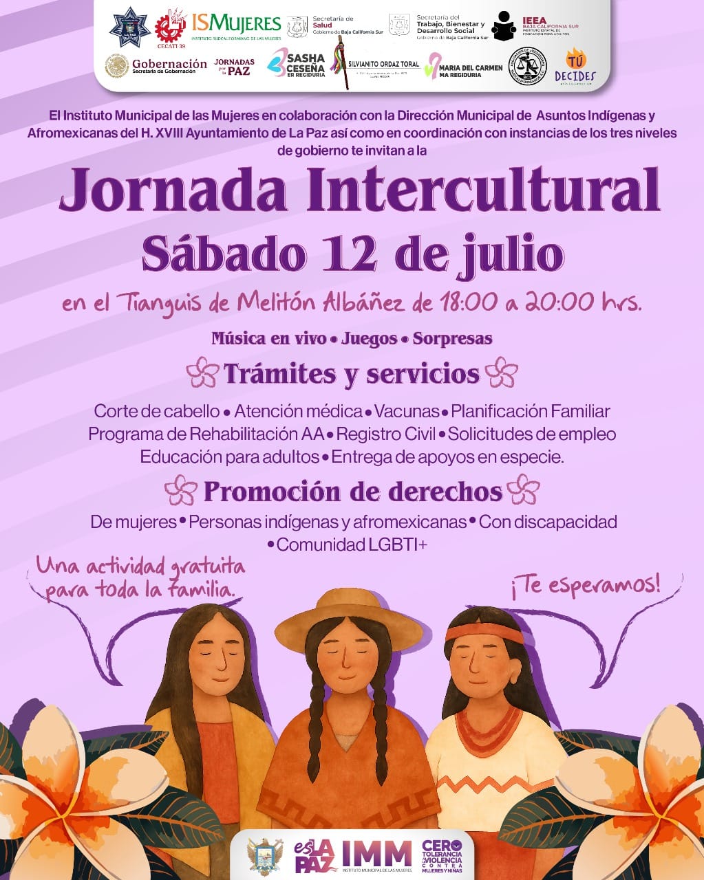 Invita IMM La Paz a Jornada Intercultural en Melitón Albáñez