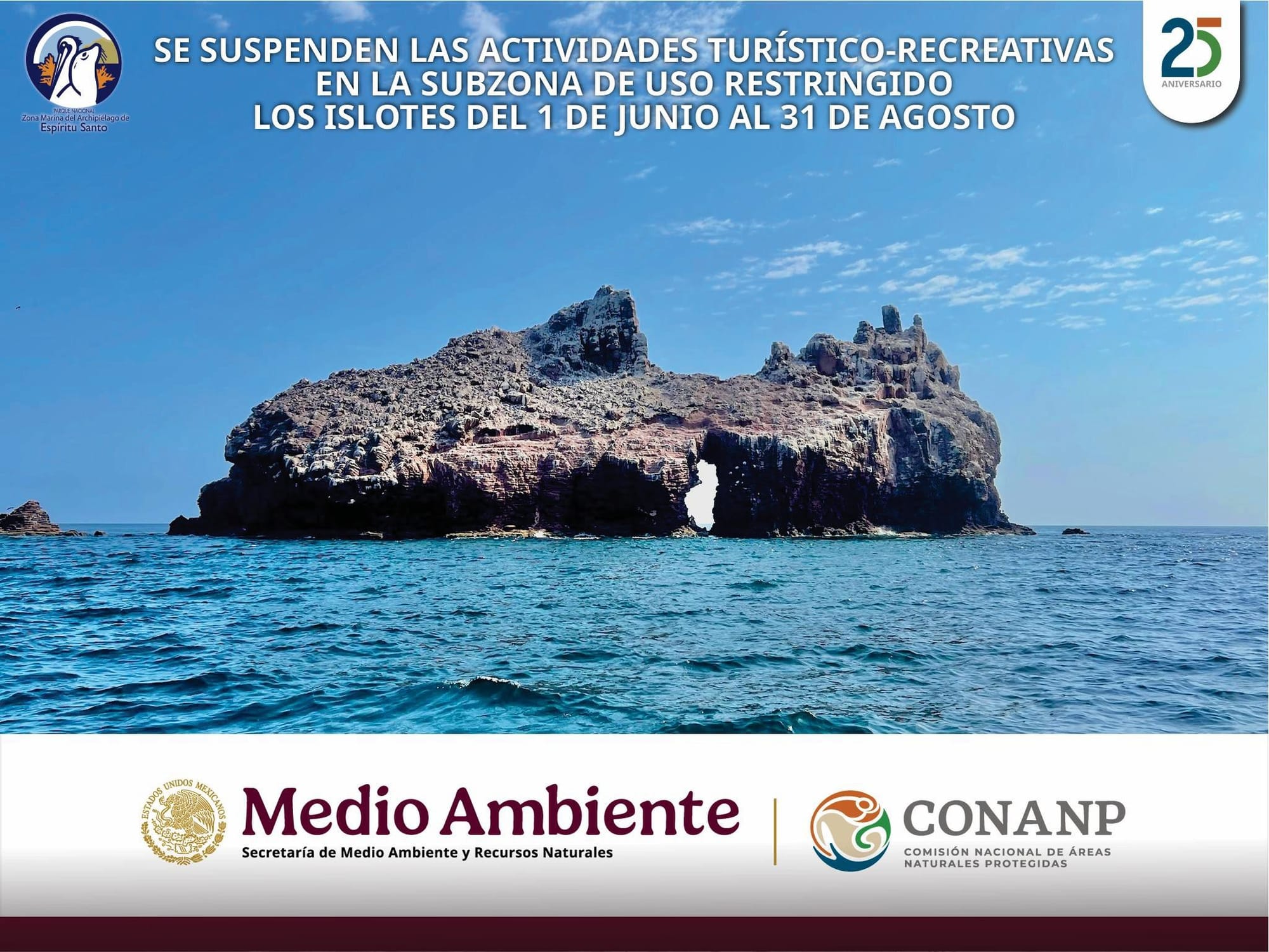 Turismo Municipal reitera la suspensión de actividades acuáticas en Islotes de la Isla Espíritu Santo