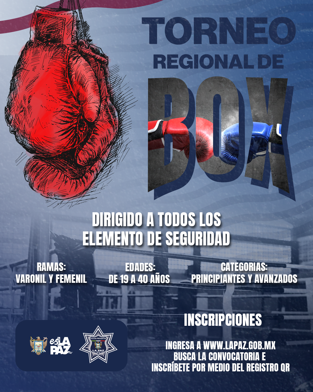 Convoca Policía Municipal de La Paz al Primer Torneo Interinstitucional de Box