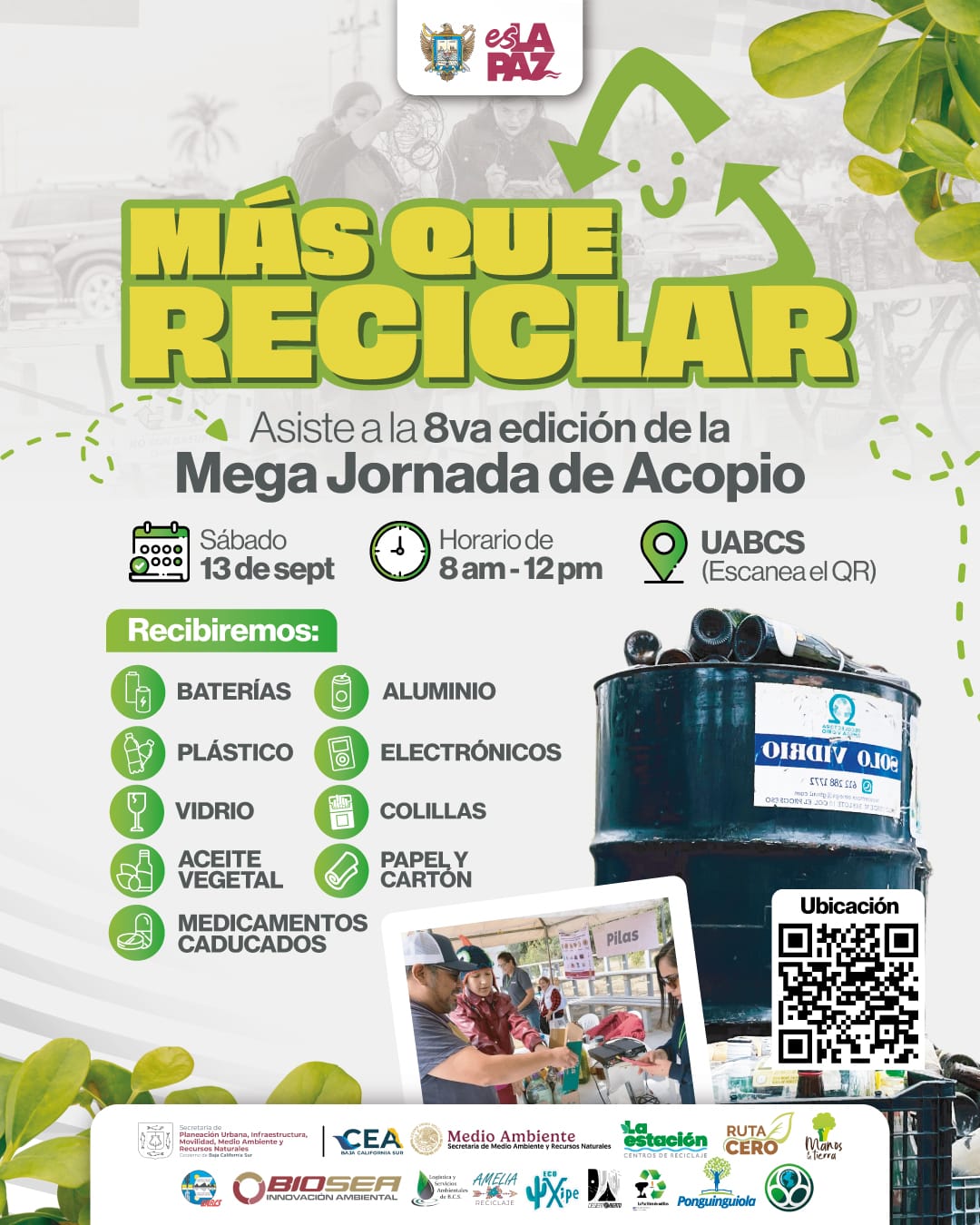 Posponen Mega Jornada de Acopio de Residuos “Más Que Reciclar” para el sábado 13 de septiembre