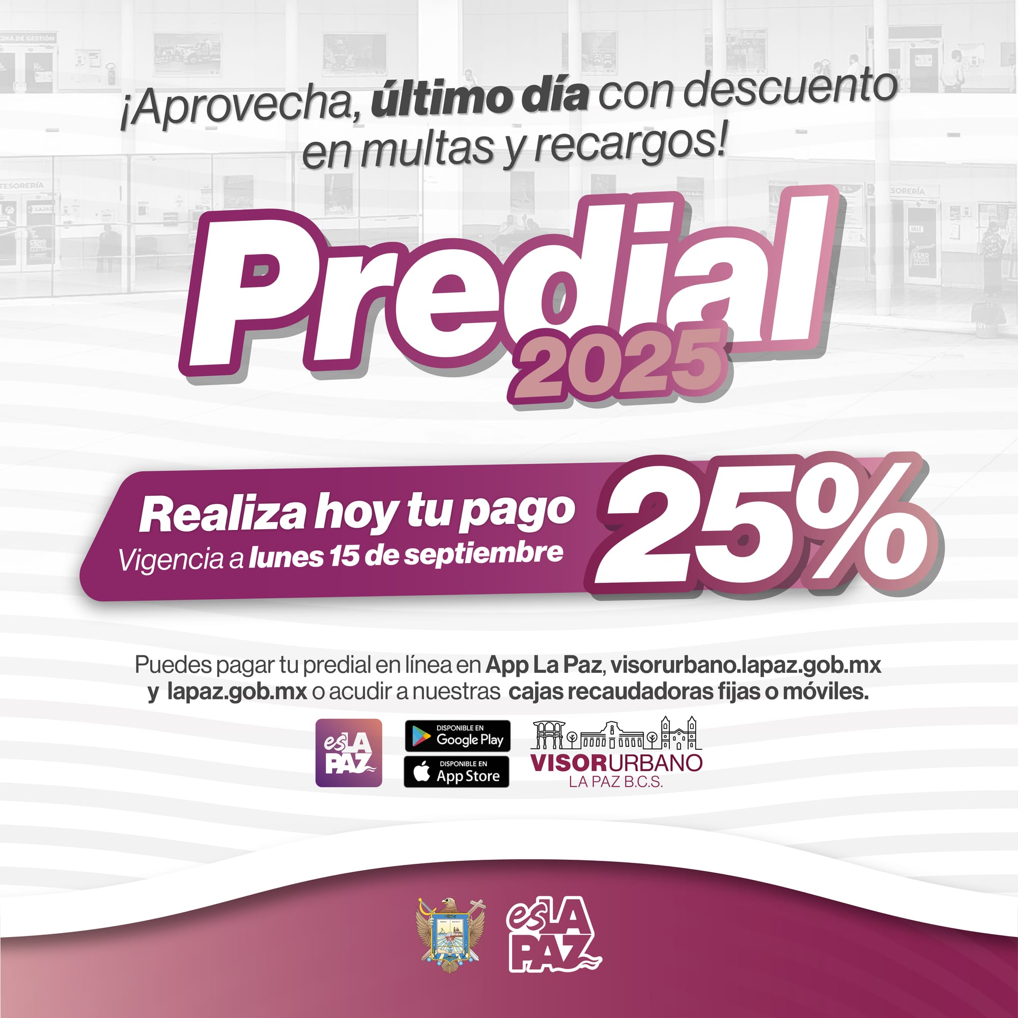 Lunes último día para pago de predial con 25% de descuento en multas y recargos