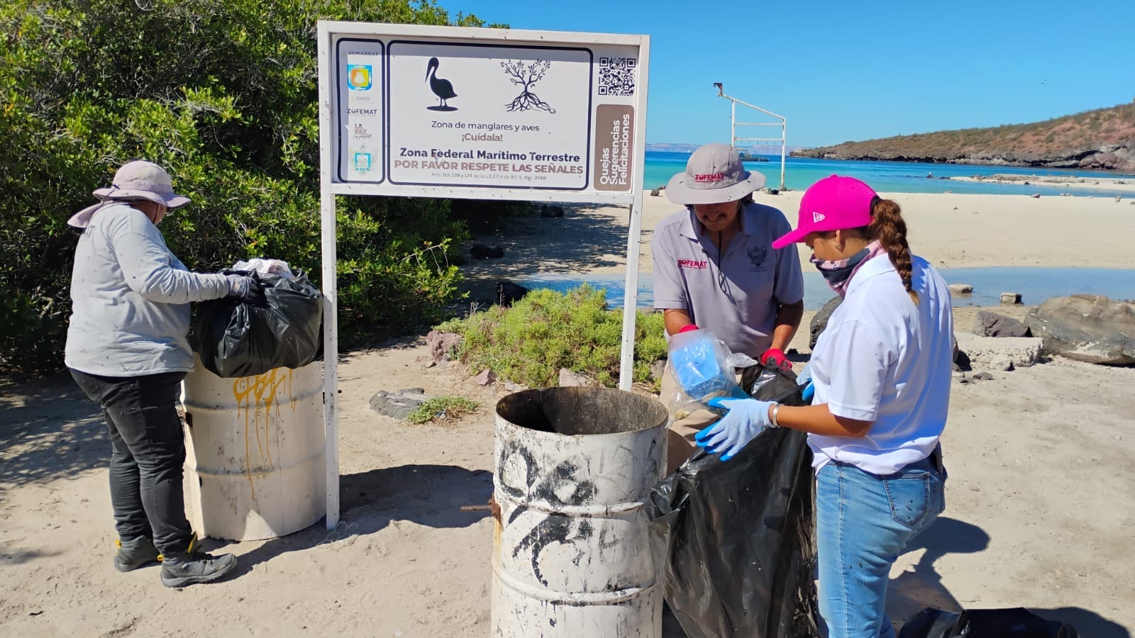 Recolecta Zofemat más de 5 toneladas de residuos en playas y zonas costeras de La Paz