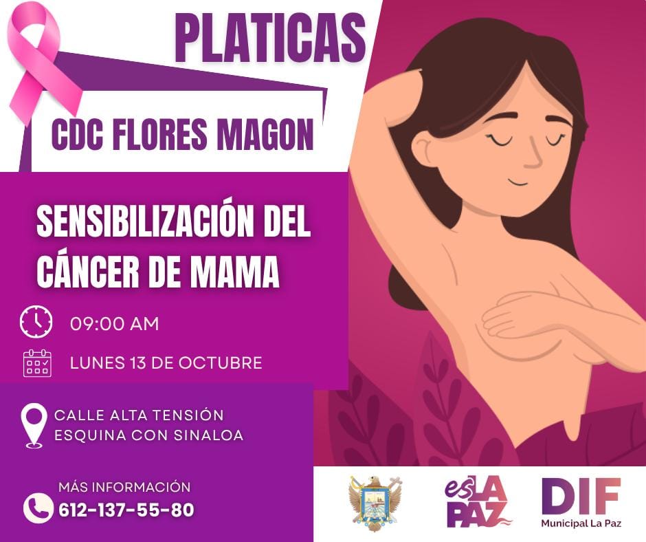 DIF Municipal de La Paz invita a pláticas sobre detección oportuna del cáncer de mama