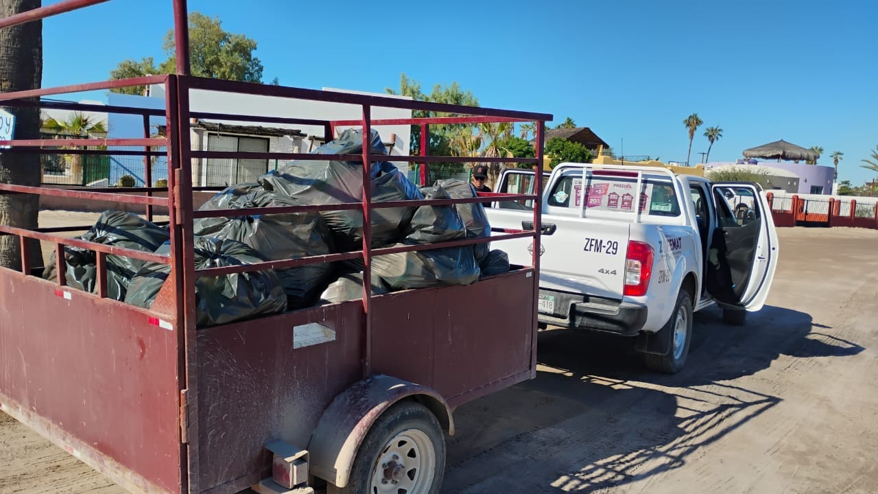 Recolectan 6 toneladas de residuos en playas de La Paz