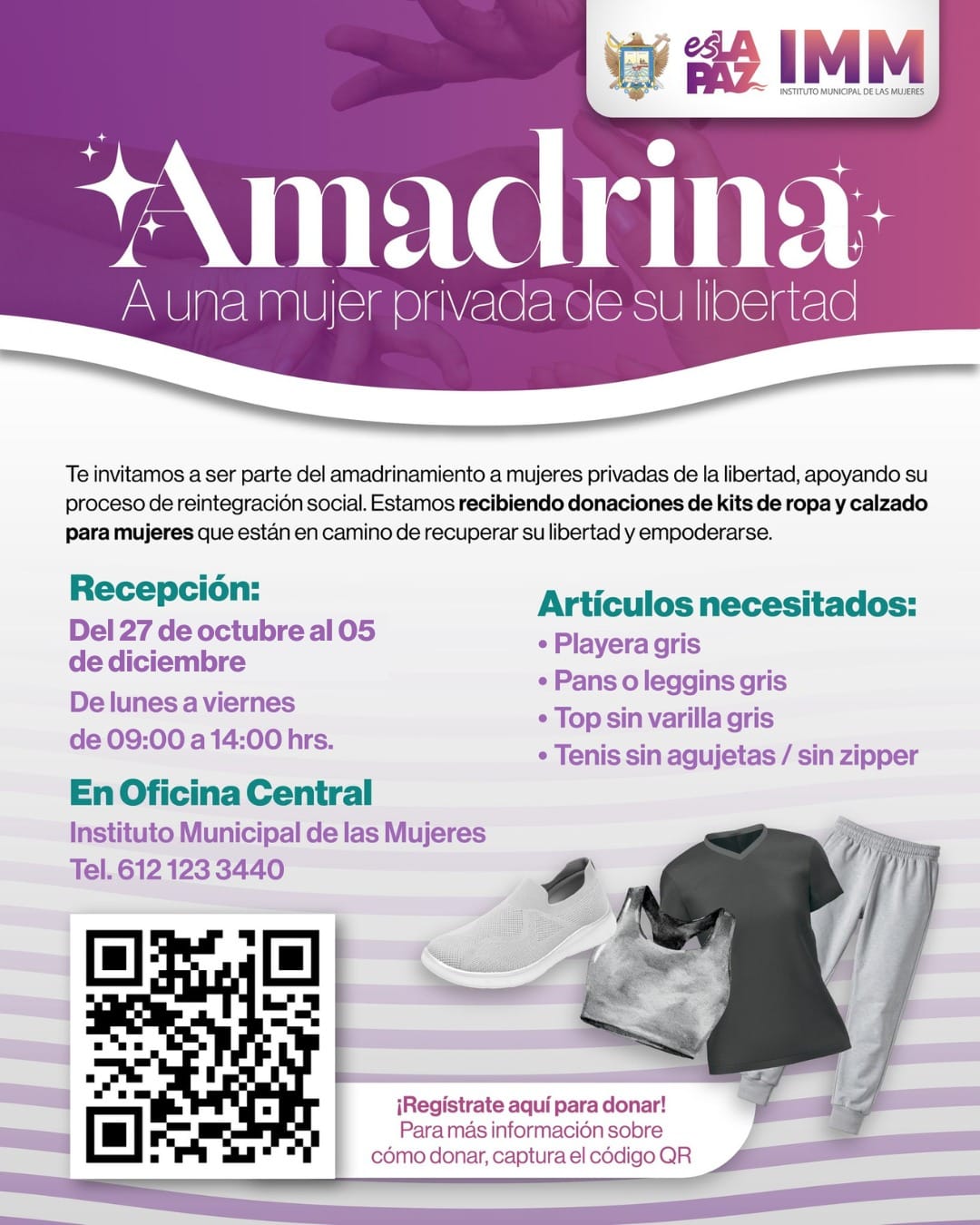 Extienden convocatoria “Amadrina a una mujer privada de su libertad”