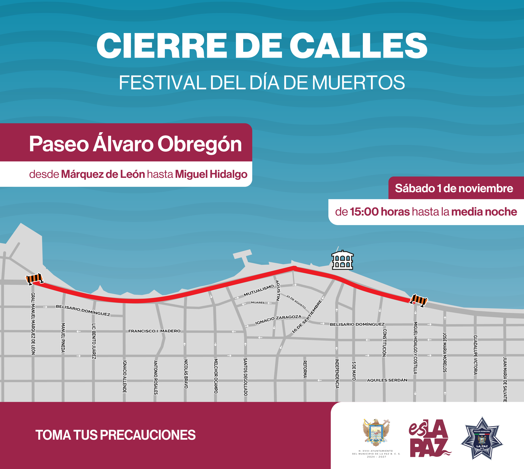 Implementarán cierre del malecón por el “Festival del Día de Muertos”