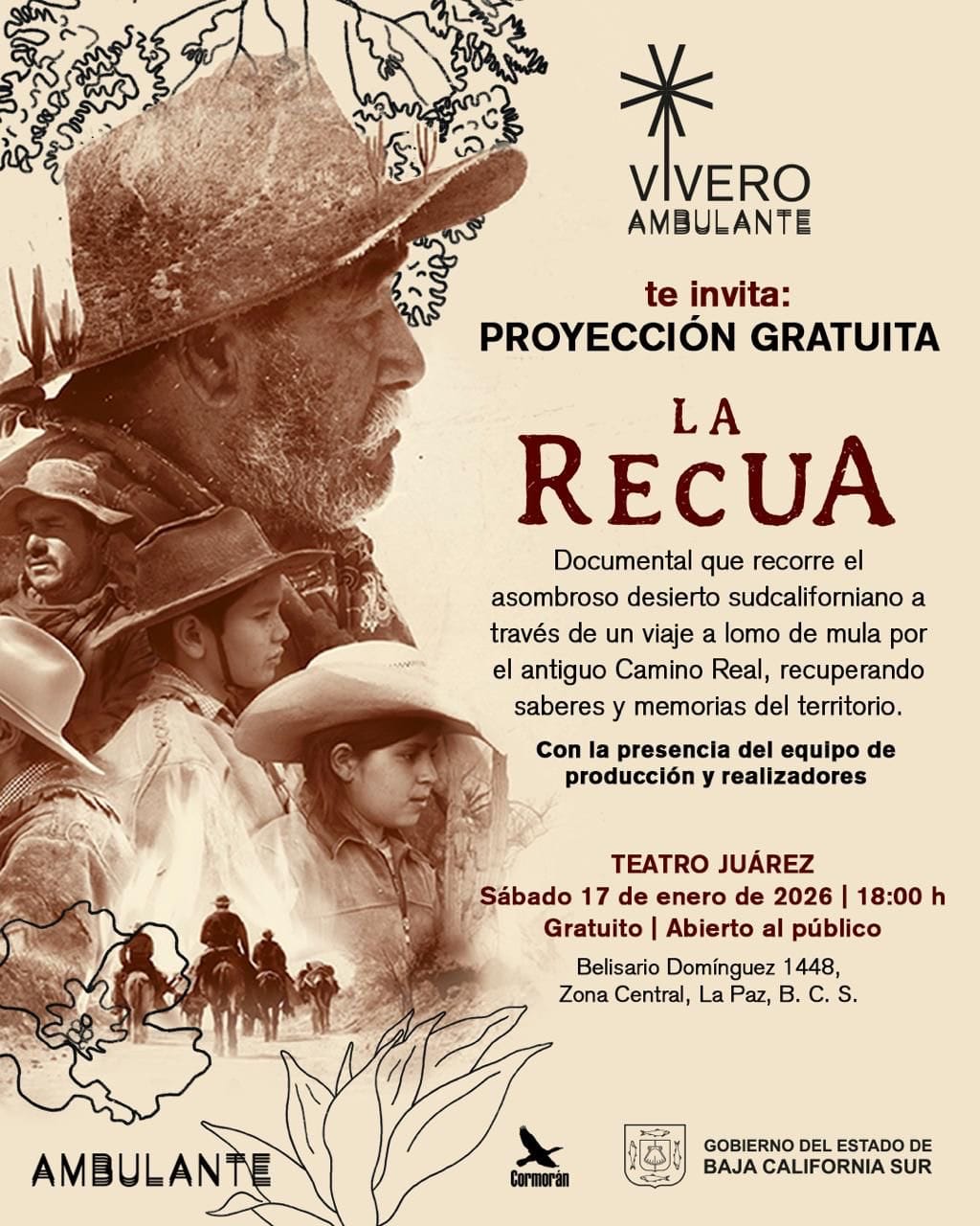 Invita Gobierno Municipal de La Paz a la proyección del documental La Recua