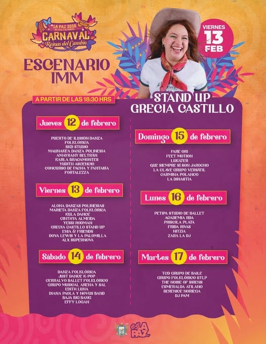 Invita IMM La Paz a celebrar el talento femenino en el Carnaval 2026