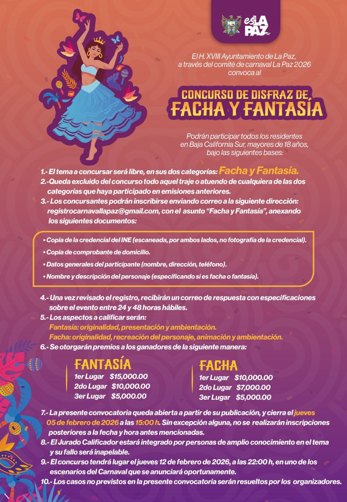 Invitan a participar en el concurso de disfraz de Facha y Fantasía