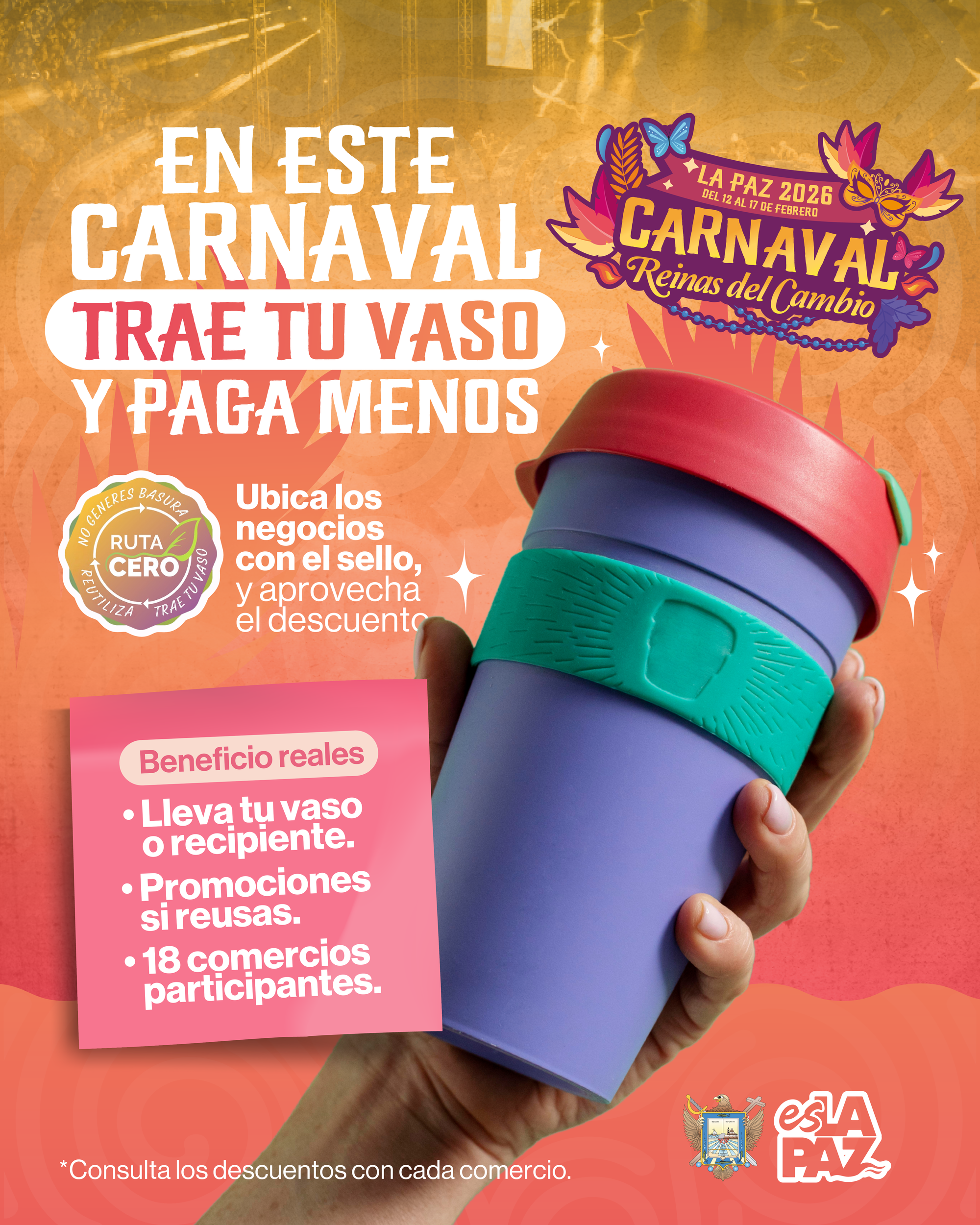 Más de 18 comercios ofrecerán promociones a quienes reciclen en el Carnaval