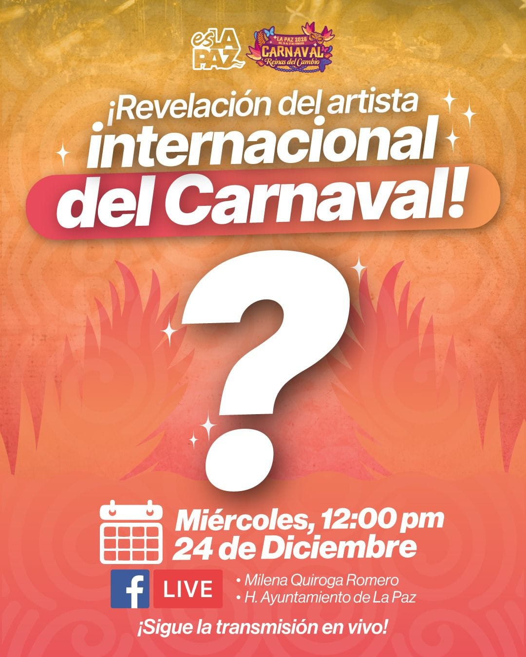 Anuncia Milena Quiroga artista internacional en el Carnaval La Paz 2026