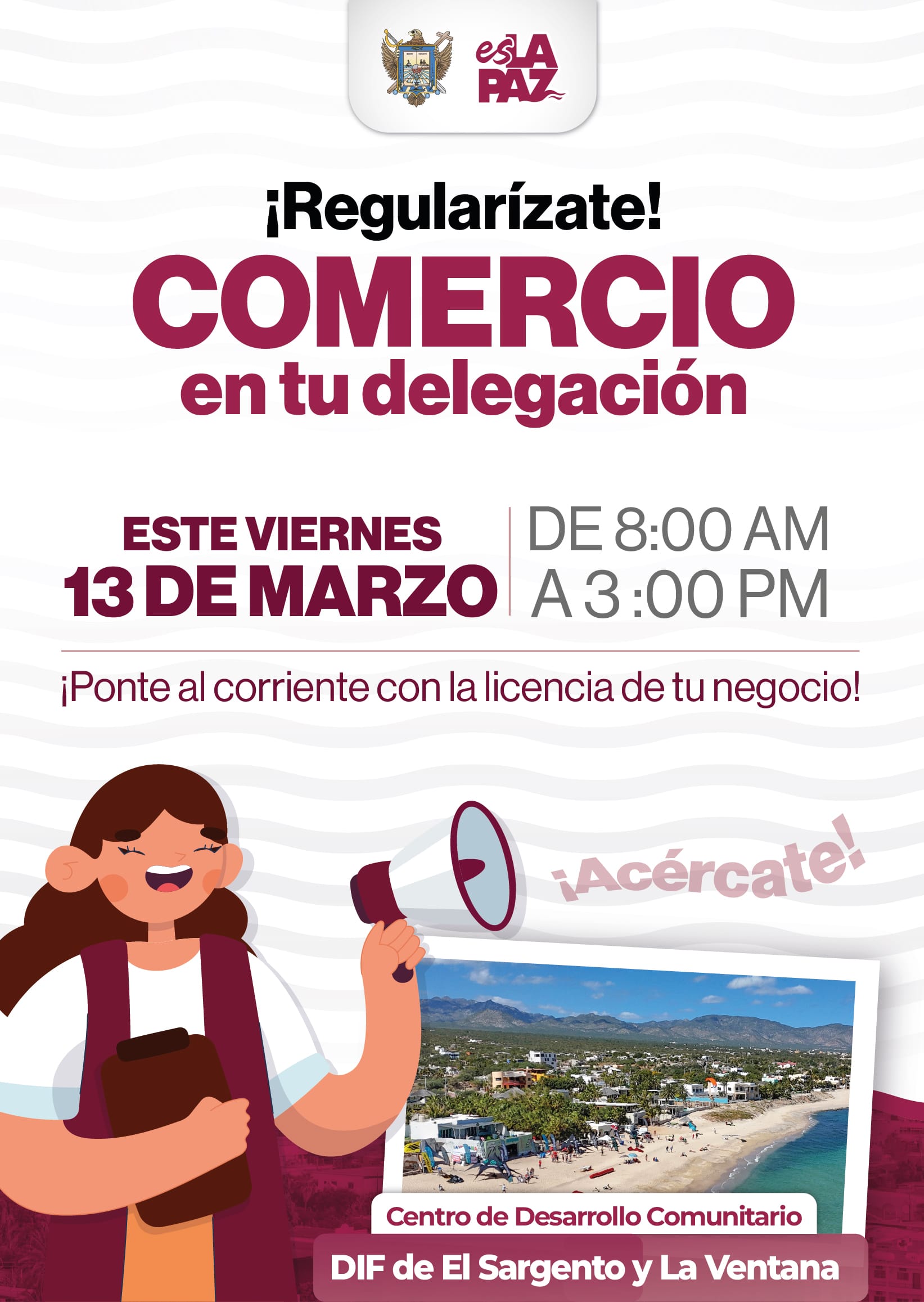 Invita Gobierno Municipal de La Paz a la Jornada “Comercio en tu Delegación” en El Sargento y La Ventana